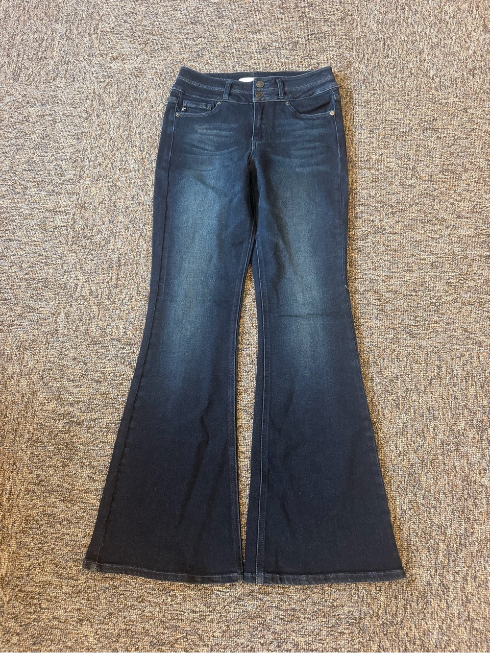 KanCan Dark Indigo Flare Jeans Size 7/27 Style KC7123D Cut 36365